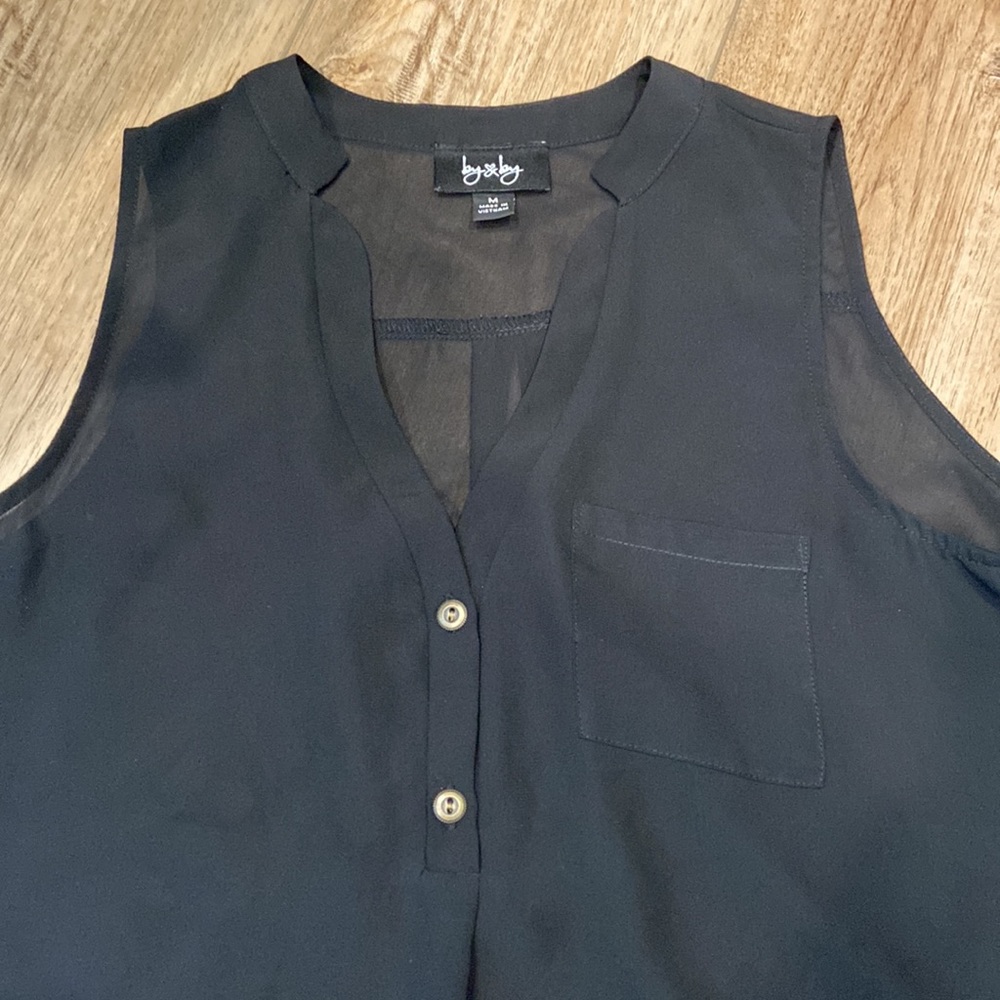 By&By sheer black pocket tank - Picture 2 of 4